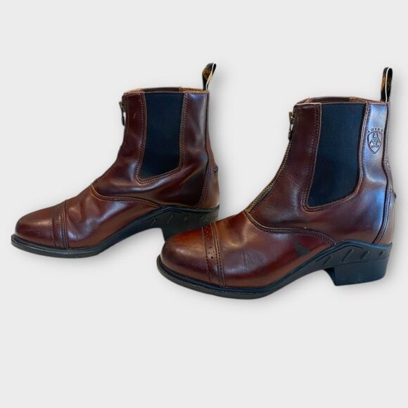 Ariat Heritage Paddock Riding Boots Women 5.5 Mahogany Leather Equestrian EUC - Picture 1 of 6